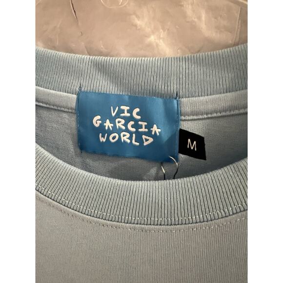 Vic Garcia World Blue Smile Always Tee NWT Sz M - Picture 3 of 7